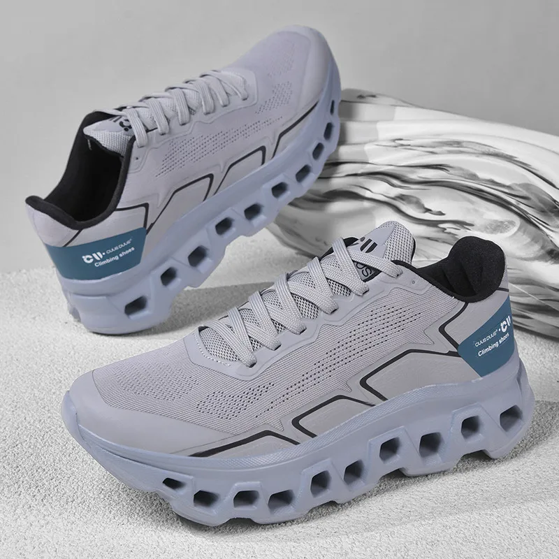 Summer New Fashion Color Block Men's Sneakers Breathable Mesh Shock Absorption Comfortable Wear-Resistant Training Running Shoes