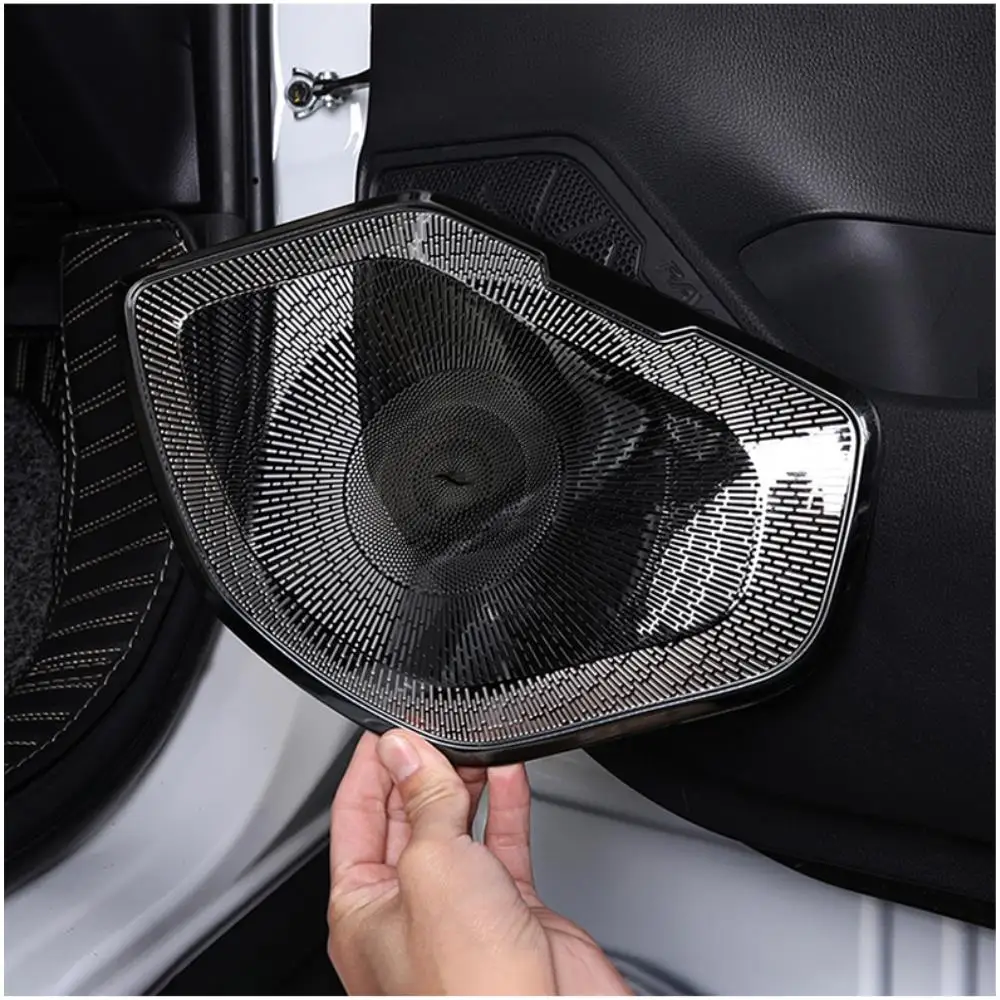 Car Upgrade For Toyota Rav4 XA50 2019-2025 Door Audio Speaker Trim Cover Stainless Steel Accessory Silver Black