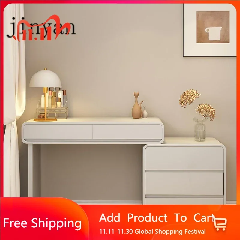 

Bedroom Light Vanity Table Modern White Side Storage Vanity Table Makeup Wood Penteadeiras De Maquiagem Livingroom Furnitures