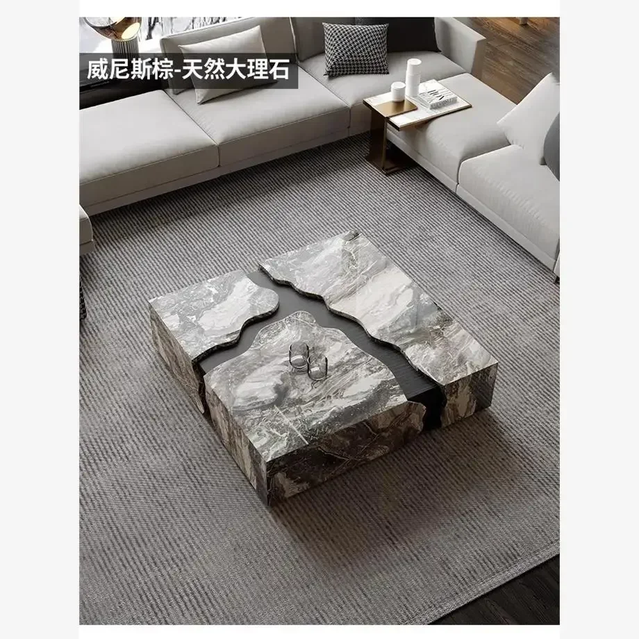 

style NEWNatural marble coffee table Modern simple size apartment Italian minimalist coffee table ss 8617