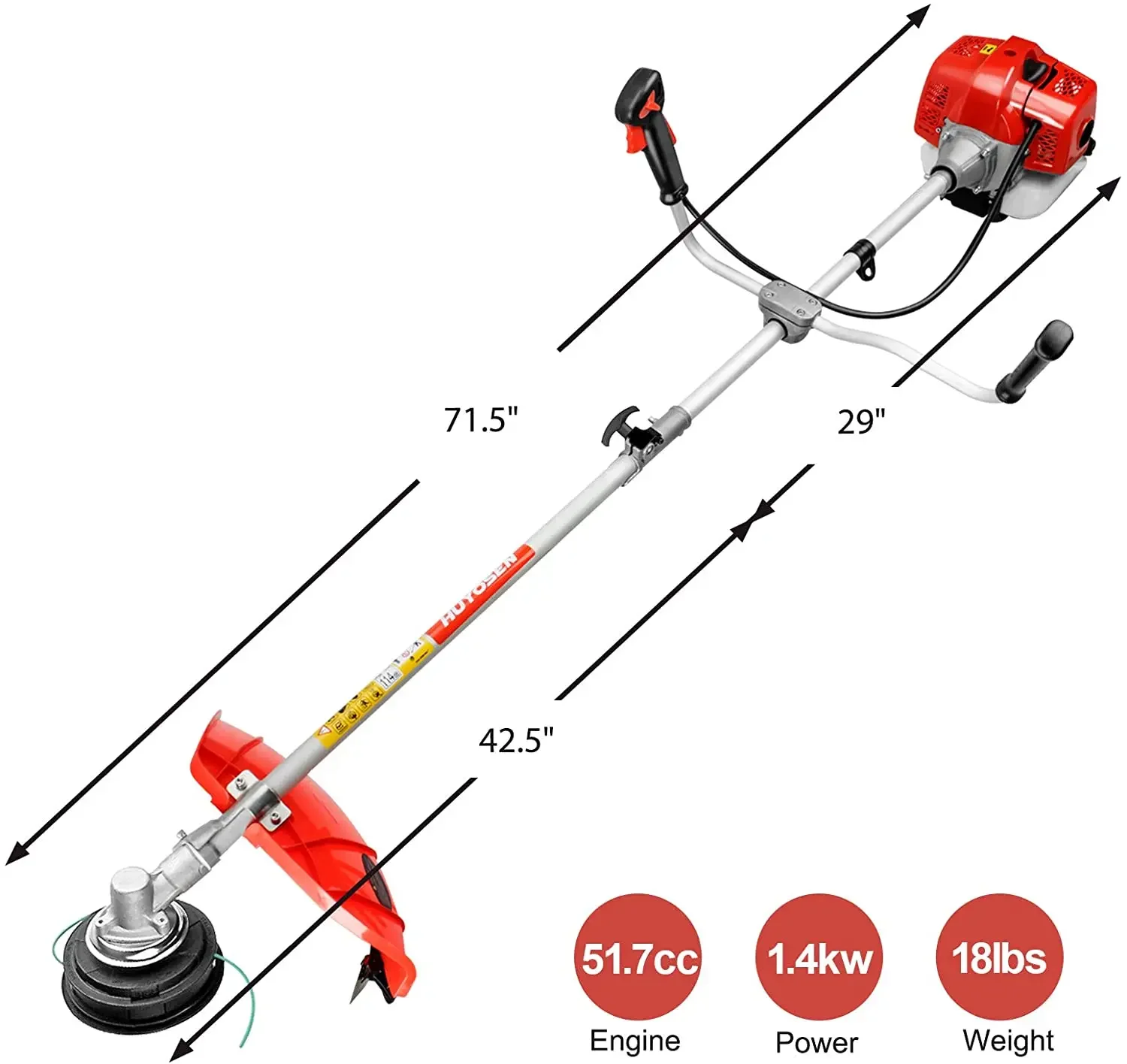 42.7cc Weed Eater Gas Powered Weed Wacker  String Trimmer