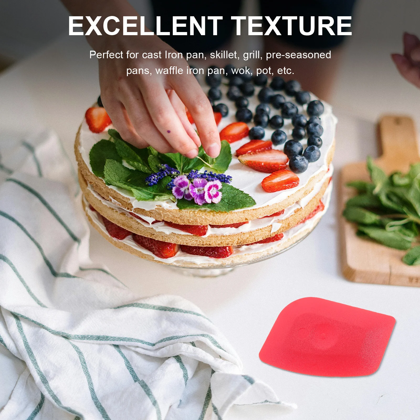 

2Pcs Pot Scraper Tool Reusable Pc Material Non-Skid Design Cream Dough Pastry Chopper Kitchen Pan Cleaning Supplies