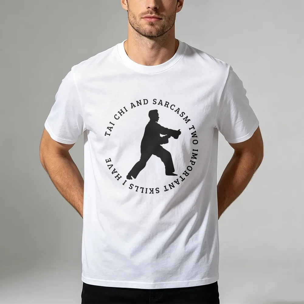 Tai Chi and Sarcasm Funny Unisex T-Shirt Tai Chi Cotton T-shirt Unisex Fashion Tee Tai Chi Practitioners Short-sleeve Tshirt