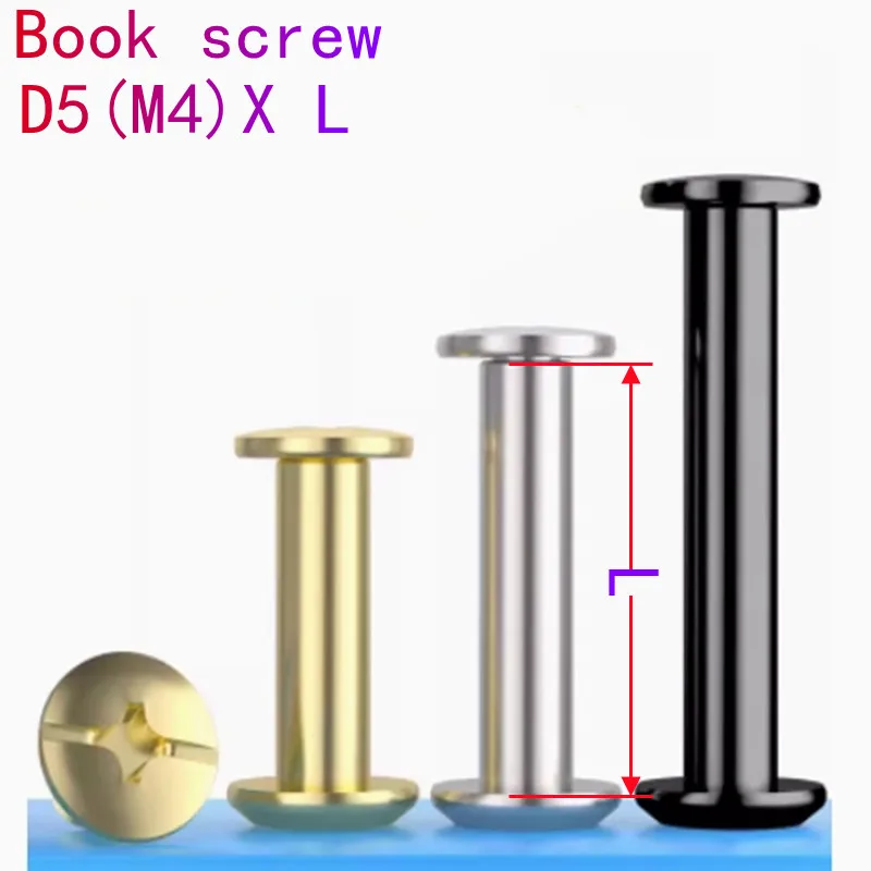 10/20sets D5(m4) length 4mm to 50mm  Metal Chicago Screws Nails Studs Snap Rivets For Photo Album Butt account book screw