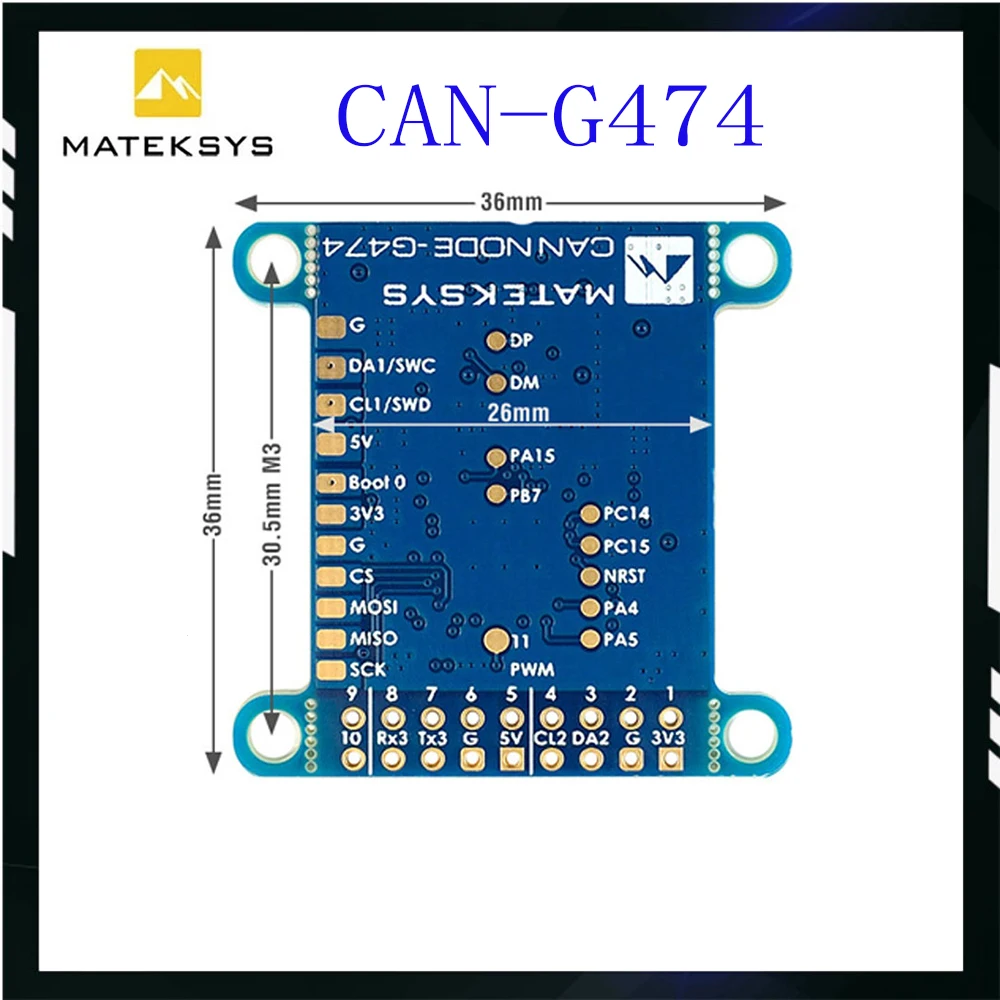 MATEK CAN-G474 Board with 5Mbit/s CAN Transceiver and STM32G474 MCU AP_PERIPH CAN NODE for RC FPV Drone