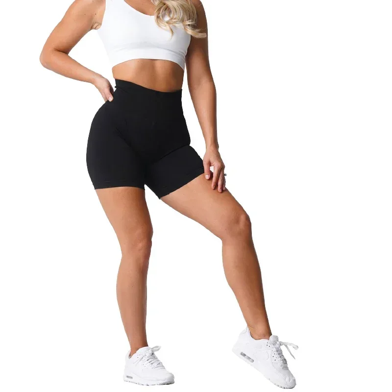 Spandex Solid Seamless Shorts Women Soft Workout Tights Fitness Outfits Yoga Pants Gym Wear image 2