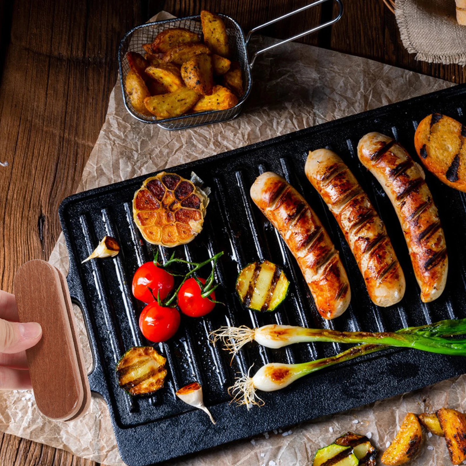 

2 Pcs Plate Handle Durable Wood Pan Handle Holders Grips Cast Iron Skillet Covers Pot Protector Rubber Sleeve Heat Resistant