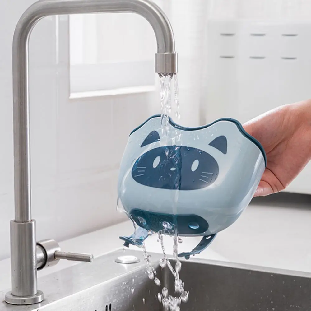 

Cute Cat with Drainage Kitchen Sink Holder Adjustable Cartoon Hanging Drain Basket Drain Rack Kitchen Accessories