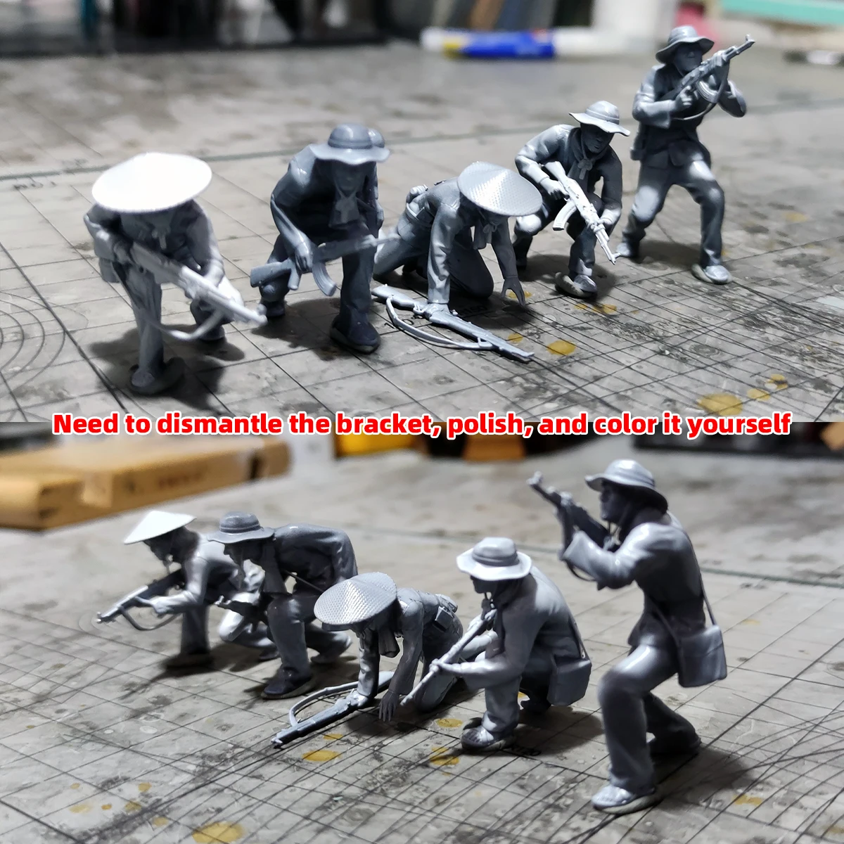 1/35 1/48 1/72 Maßstab Modellbausatz 3D Harz Miniatur-Soldatenfiguren Vietnam-Krieg US- und NVA-Soldaten Unbemalt Unmontiert Diorama – Detail 3