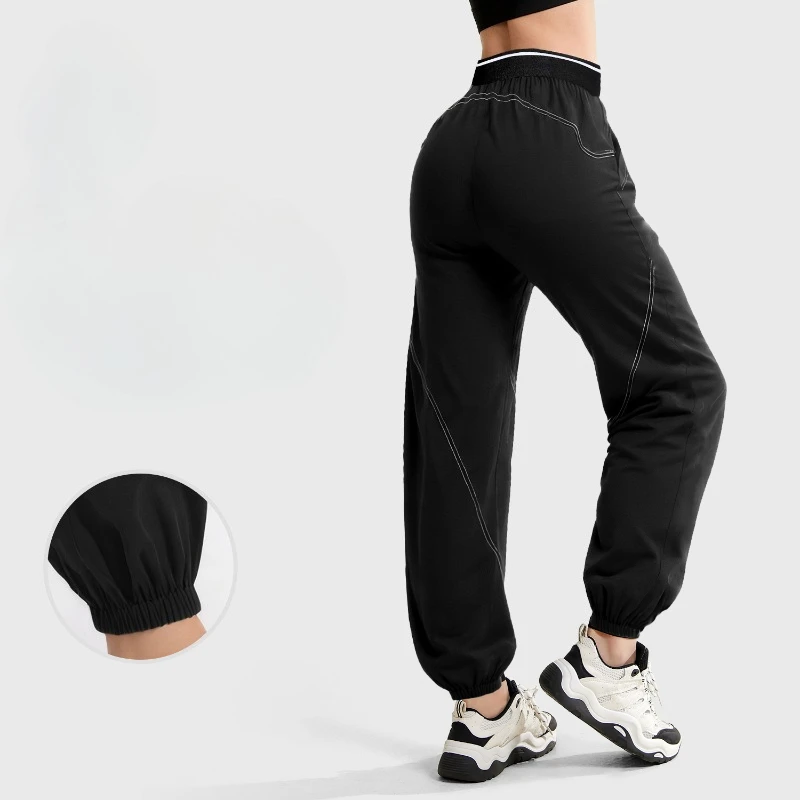 Thin Casual Quick-drying Women Pants High Waist Elastic Loose Running Fitness Hallen Pants Breathable Training Sports Pants