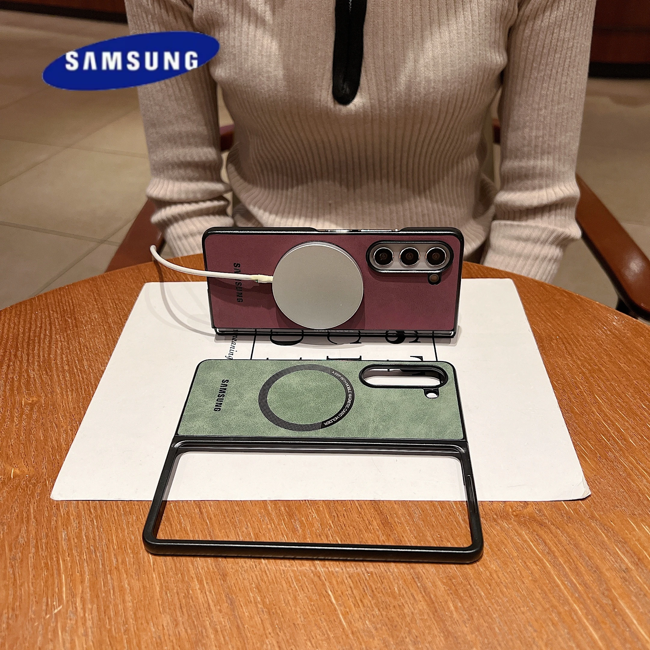 Ultra Thin Skin Feel Case Samsung Galaxy Z Fold 3 4 5 6 Fold 5 For Magsafe Magnetic Wireless Charging Fold 6 Shockproof Cover
