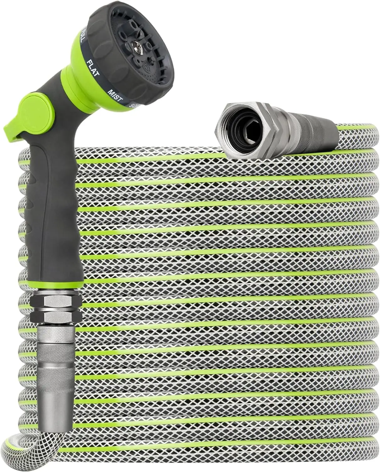 

50 FT Non-Expandable Garden Hose – Heavy Duty Flexible Water Hose for Home & Yard Use, 1/2" ID, 3/4" Solid Swivel Fittings,