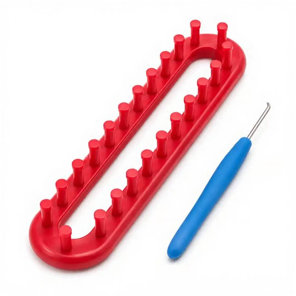 Knitting Loom Kit Blanket Making Loom Long Knitting Loom Hook Set for Beginners Plastic Rectangular Yarn Weaving Diy Hat Scarf