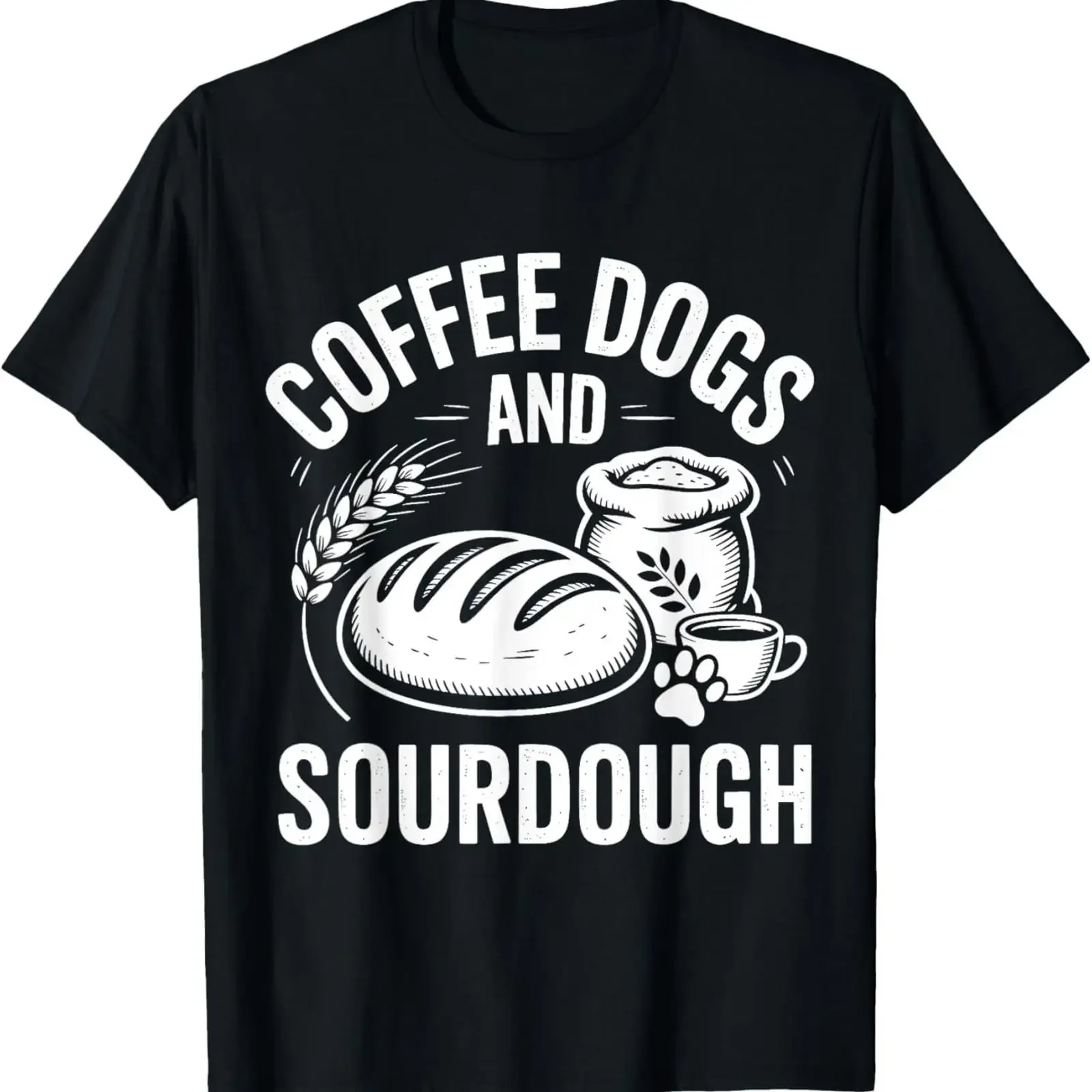Sourdough Coffee Dogs Funny Bread Baker T Shirt vintage Washed Comfortable Soft Slightly Unisex Versatile streetwear Stylish