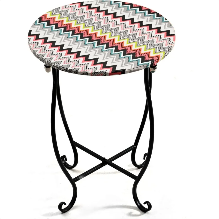 

Patio Side Table Versatile 14 Round Side Table Metal Stand for Balcony Yard Porch Bedside Rocking Chair and Pool Chair Weather