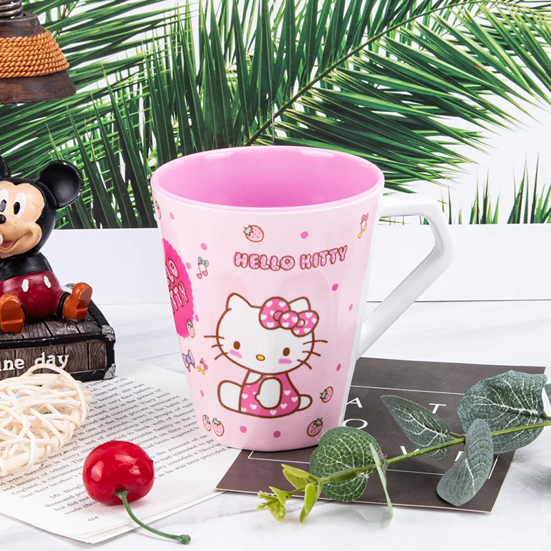 Sanrio Kawaii Hello Kitty Cup MyMelody Anime anak-anak melamin Cetak Kreatif tahan jatuh jus susu Mouthwash Cup