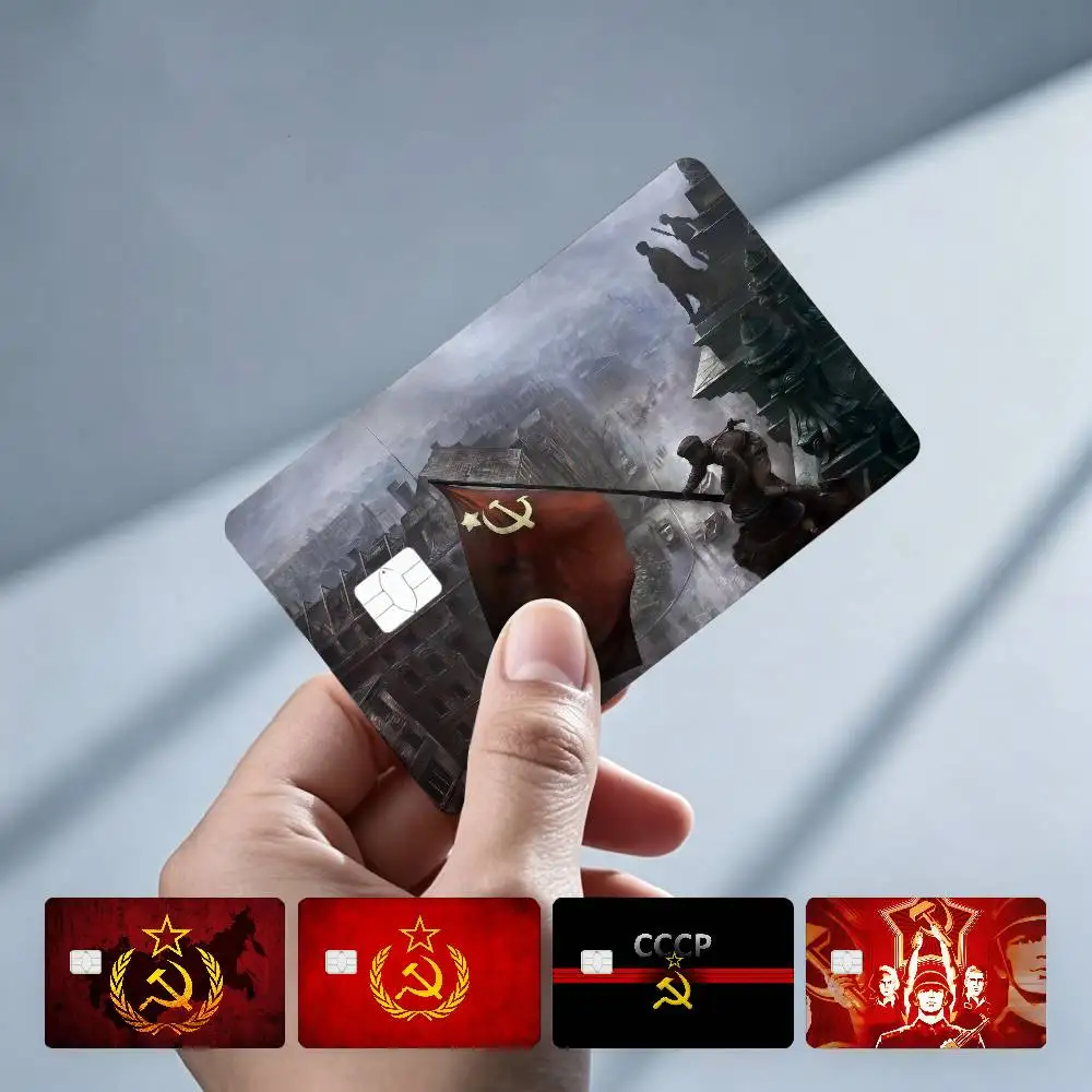 USSR CCCP 4Pcs!Fade-Resistant, Wear-Resistant, Scratch-Resistant  Bank Card Sticker (Debit Card)