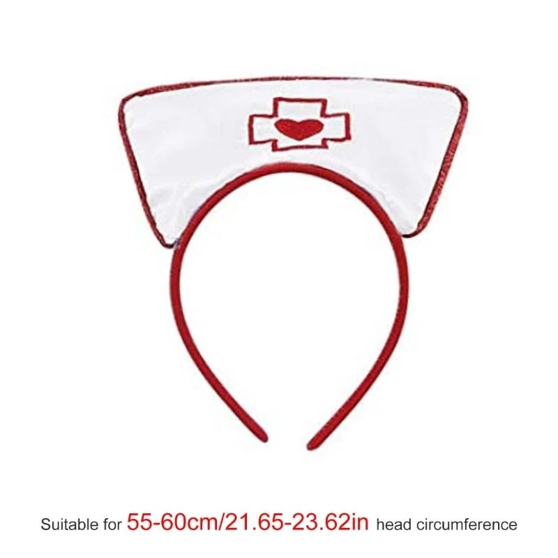 ชุดพยาบาลผู้หญิงแต่งตัวสำหรับผู้ใหญ่รวมถึงผ้ากันเปื้อนหูฟังหูฟังฮัลโลวีนพยาบาลคอสเพลย์เครื่องแต่งกายเครื่องแต่งกาย H7EF