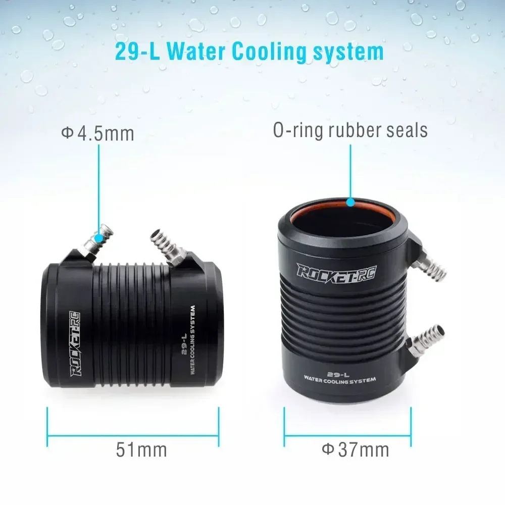 Rocket-RC 2968 RC Boat Sensorless Brushless Motor 3400KV 3800KV 4000KV Waterproof 4mm Water Cooling Jacket for Feilun ESC Part
