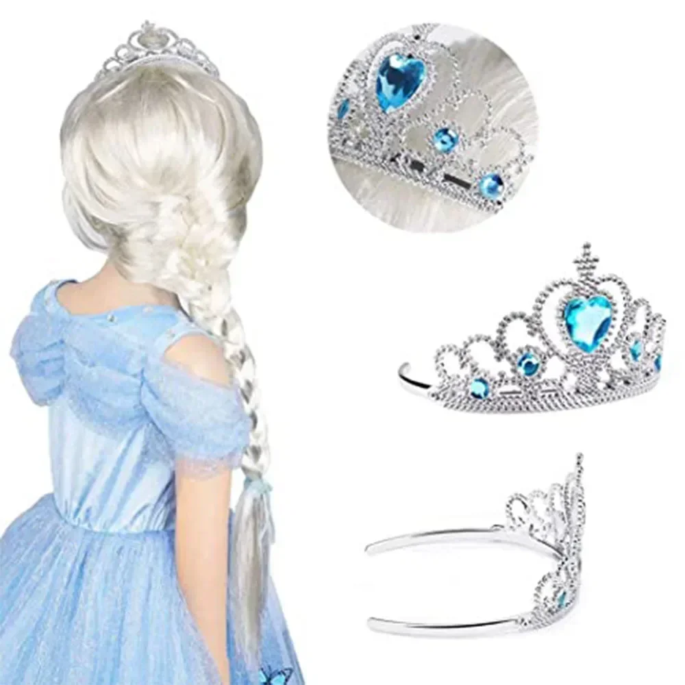 Princess Accessories Elsa Dress Up Set for Toddler Girls Elsa Crown Costume for Kids Party Wedding, Formal Pageant Birthday