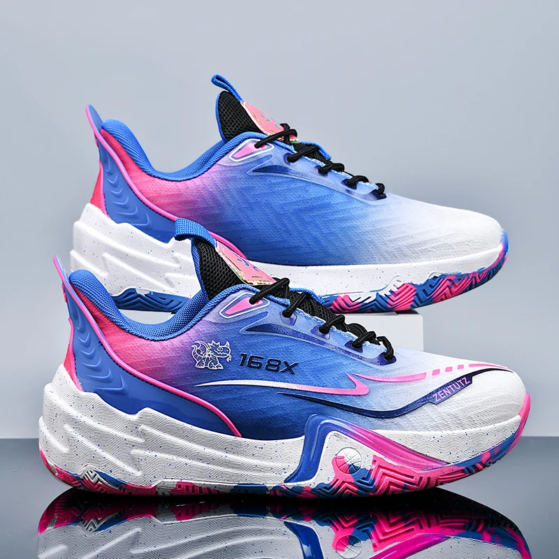 

Men Basketball Sneakers Flat Breathable Comfortable Sneakers Lace-up Trendy 2025 New Field Training Basketball Boots for Man
