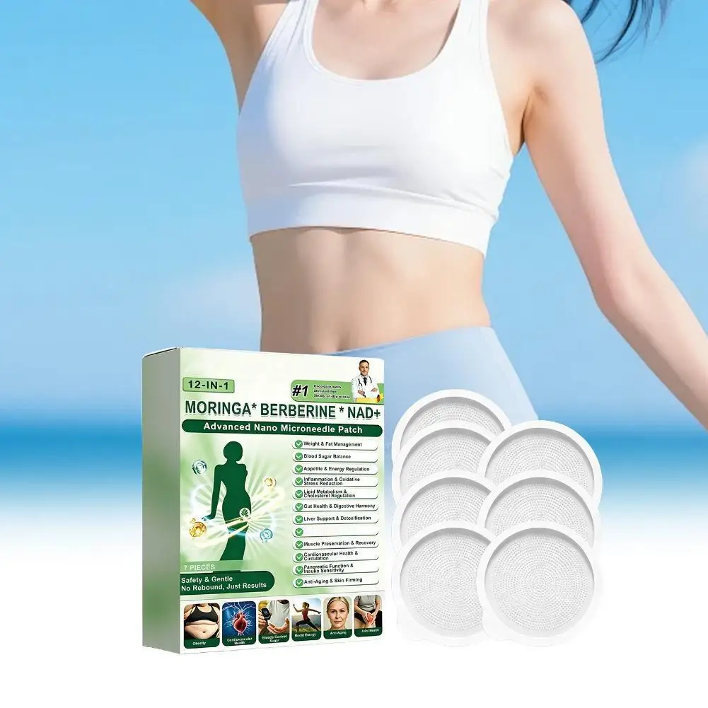 Moringa Nano Patch Microneedle Skin Care Patch NAD+ Berberine Formula Metabolic Support Body Firming Wellness Beauty