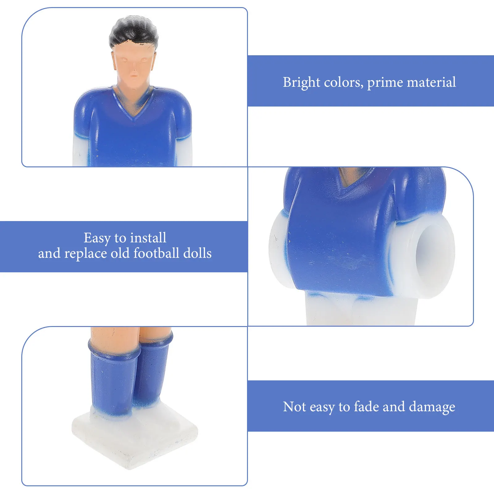 

11 pcs Football Machine Accessories Creative Tabletop Soccer Players Replacement For Foosball Plastic Football Men Bright Color