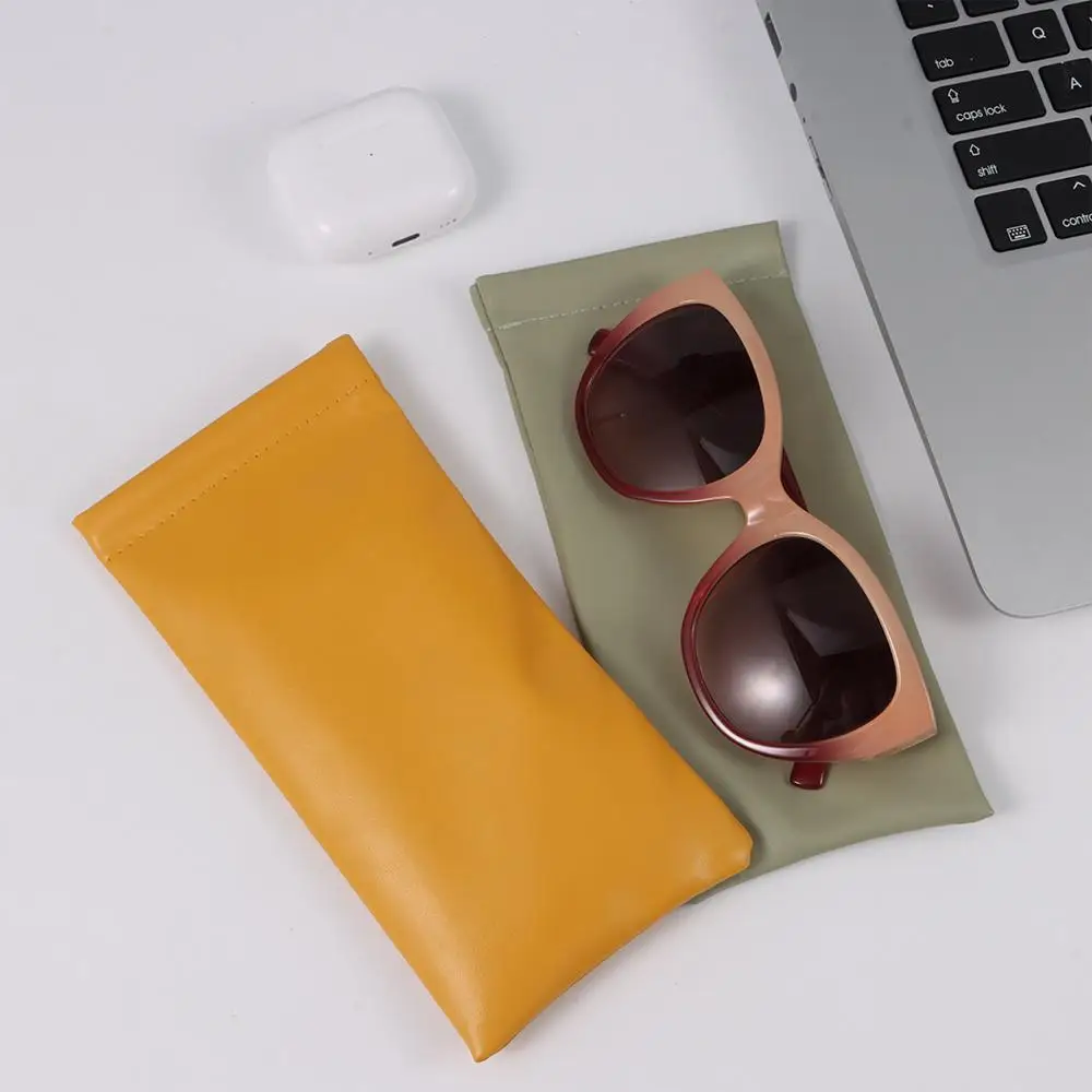 Gifts PU Sun Glasses Pouch Simple Solid Eyewear Storage Bags Soft Leather Eyewear Accessories Waterproof Bag Case