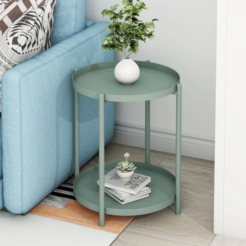 Wuli Iron Balcony Small Apartment Bedside Round Table Coffee Table Nordic Sofa Side Table Simple Small Table