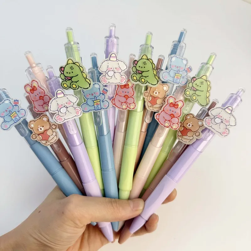 20/30pcs Creative, simple, and cute retractable ballpoint pens with various animal-themed designs Campus Design Back-to-School S