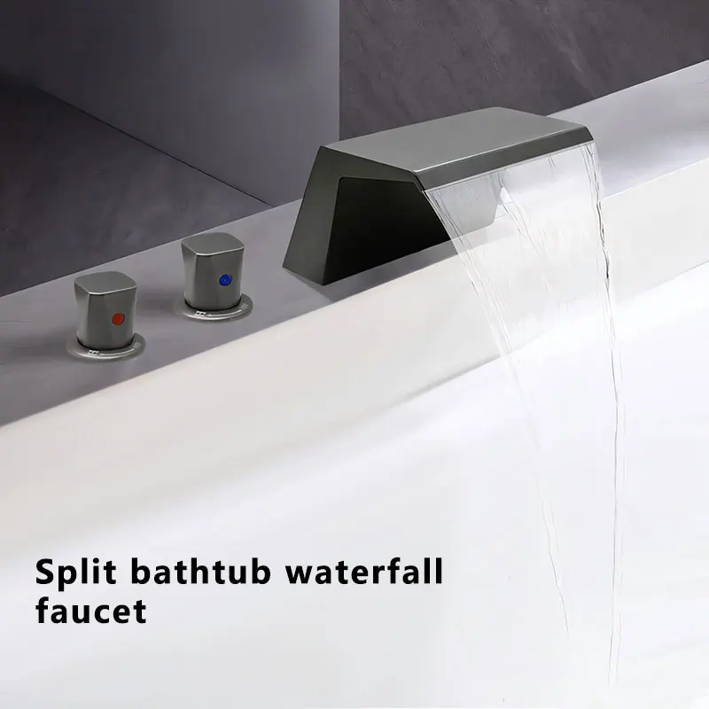 

Gray bathtub Shower faucet Bathroom Freestanding bathtub Outlet tap widespread hot and cold water tap Faucet Waterfall