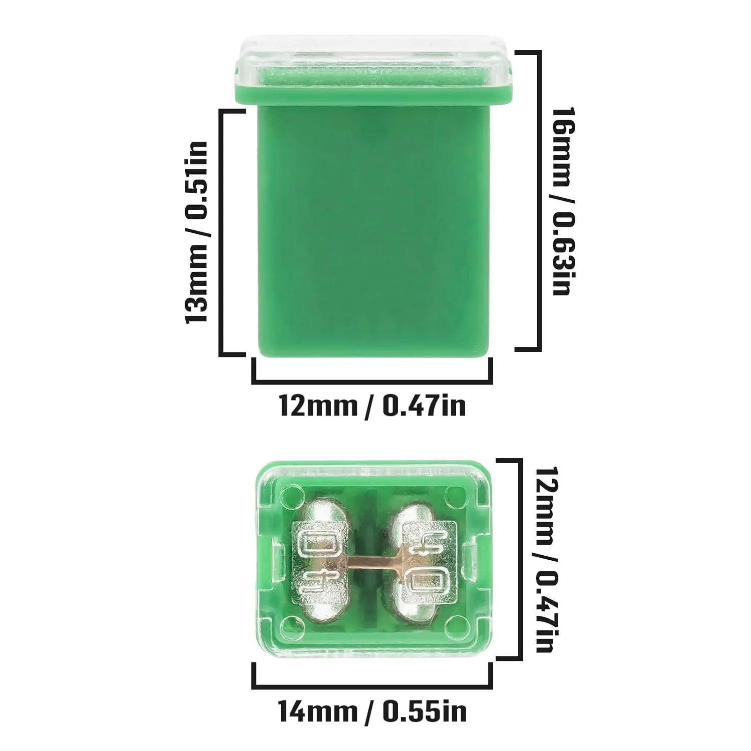 10pcs Box Jcase Fuse Kit 20A/30A/40A Square Jcase Fuses Low Profile Box Shaped Fuse Fusible for SUV Cars Trucks Boats Automotive