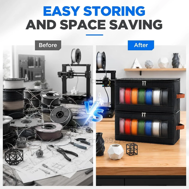 Filament Storage Bag - 3D Printer Filament Storage Containers, 3D Printing Accessories Holder Rack for Home, Office Workshop - view 3