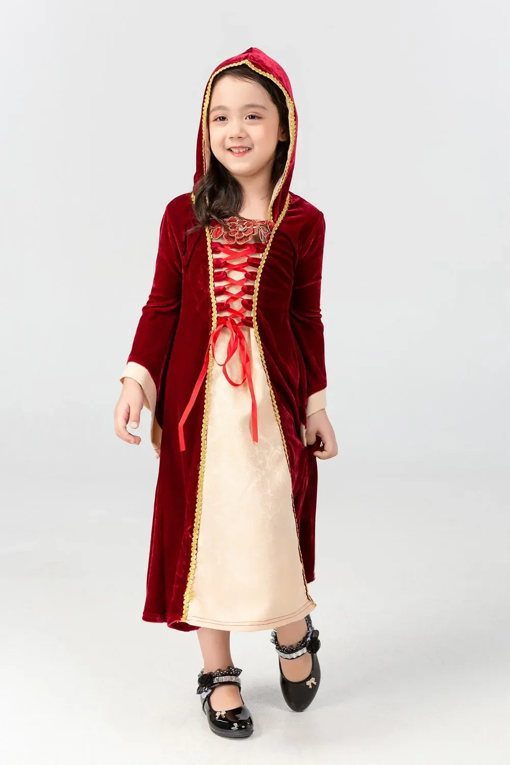 Halloween Child Retro Long-sleeved Medieval Court Style Vampire Costume