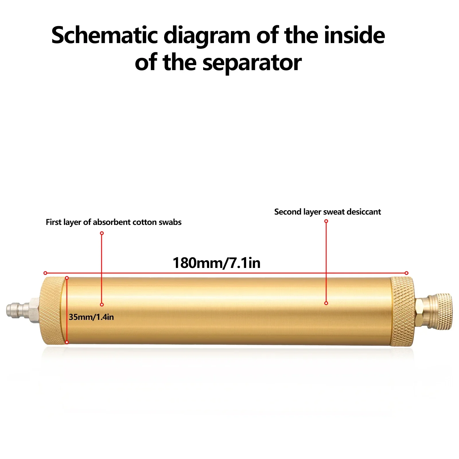 Business & Industrial Oil-water Separator Air Pump Filter Accessories Space Aluminum 30Mpa 4500PSI 40*6.8L Gas