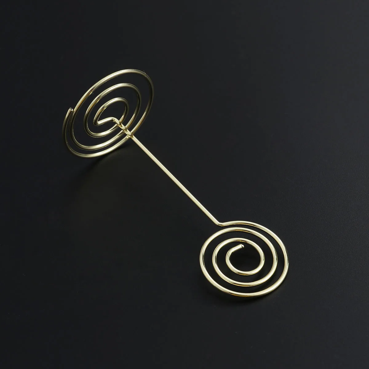 

12pcs Table Number Holders Metal Photo Clips Party Large Golden Menu Seat Spiral Base Round Display House Decor Office Task