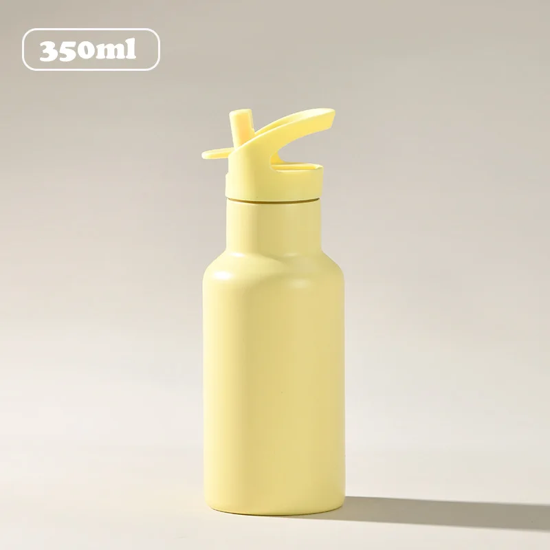 350ml Sports Thermos Cup With Handle And Straw,Double Vacuum Flasks,Portable Outdoor Drinkware,Mini Stainless Steel Water Bottle view 6