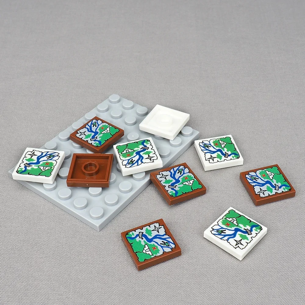 MOC 10PCS 3068 Ruine Maya Compatibile Bordo di Mattoni Stampato Pavimento 2X2 Modello Mappa Building Blocks Particelle Giocattolo Per Bambini Regali per bambini