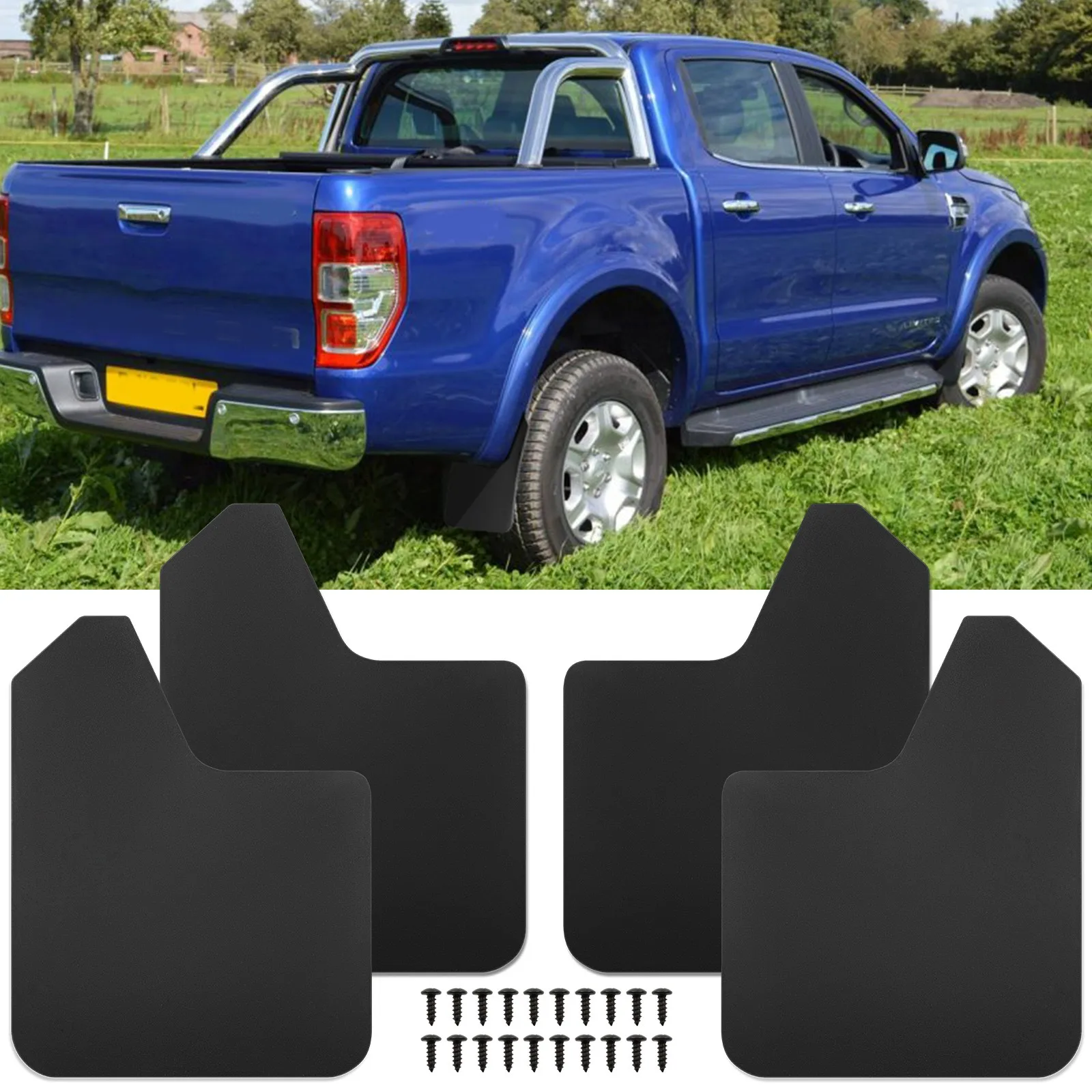 

4PCS Black Wide Rally Mud Flaps Splash Guard Mudguard Mudflaps For Ford Ranger