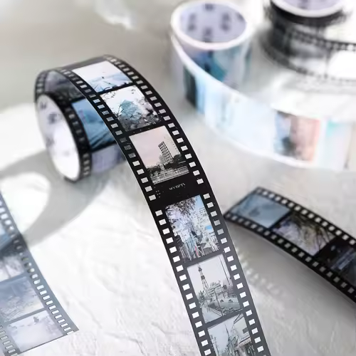 Journamm 25mm*2m Retro Film Theme PET Tapes DIY Scrapbooking Collage Stationery Decor Journalling Materials Ins Adhesive Tapes - Image 6