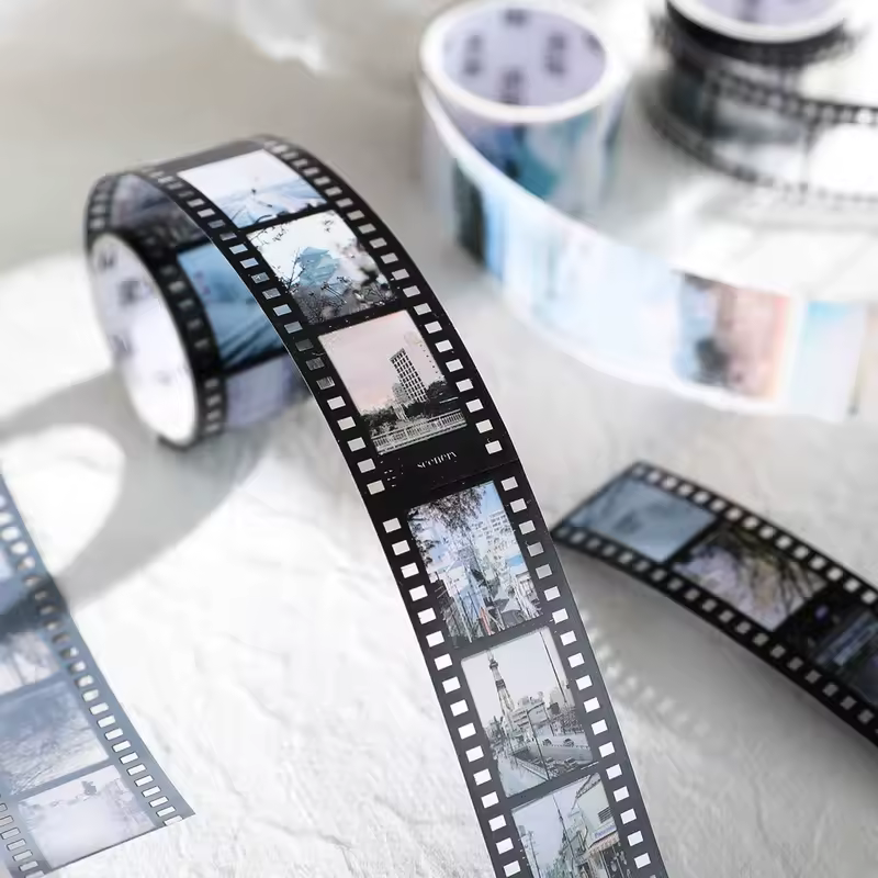 Journamm 25mm*2m Retro Film Theme PET Tapes DIY Scrapbooking Collage Stationery Decor Journalling Materials Ins Adhesive Tapes - Image 6