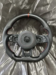 For VW Golf MK7 R GTI GTD GTE Polo GTI Scirocco 2015 2016 T-ROC Tiguan Customised Carbon Fiber Steering Wheel