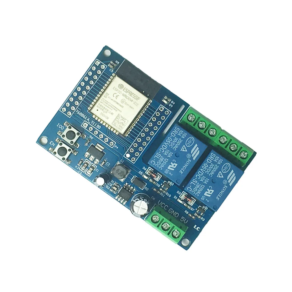 DC5-60V Power Supply Dual-channel WIFI BLE Relay Module ESP32-WROOM Development Board Secondary Development Suitable for Arduino