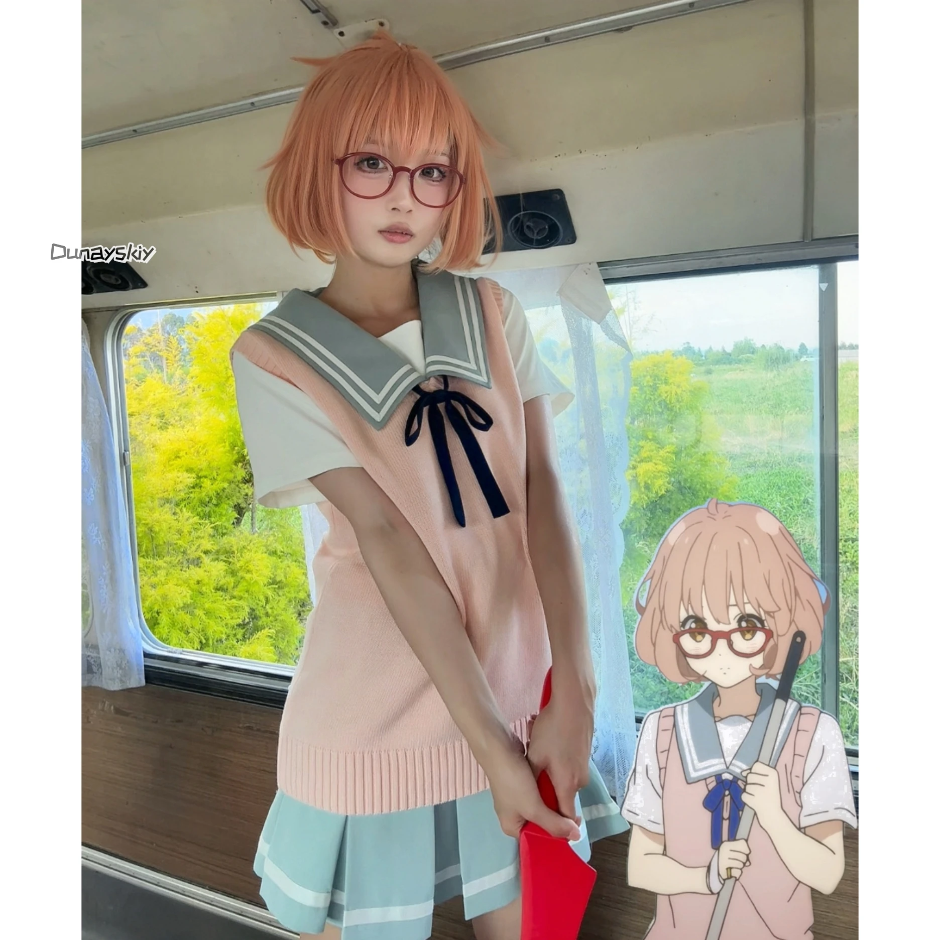 

Kyoukai No Kanata Kuriyama Mirai Косплей Костюм Платье Cos School Jirai Kei Униформа Хэллоуин Костюм Очки