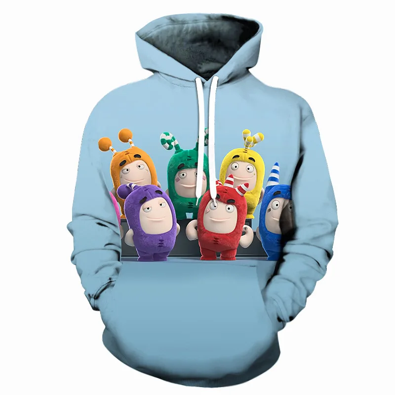 Oddbods Kawaii Graphic Hoodies Boys and Girls Hooded Sweatshirts Cute Cartoon Printing Comfortable Pullovers Long Sleeve Fleece