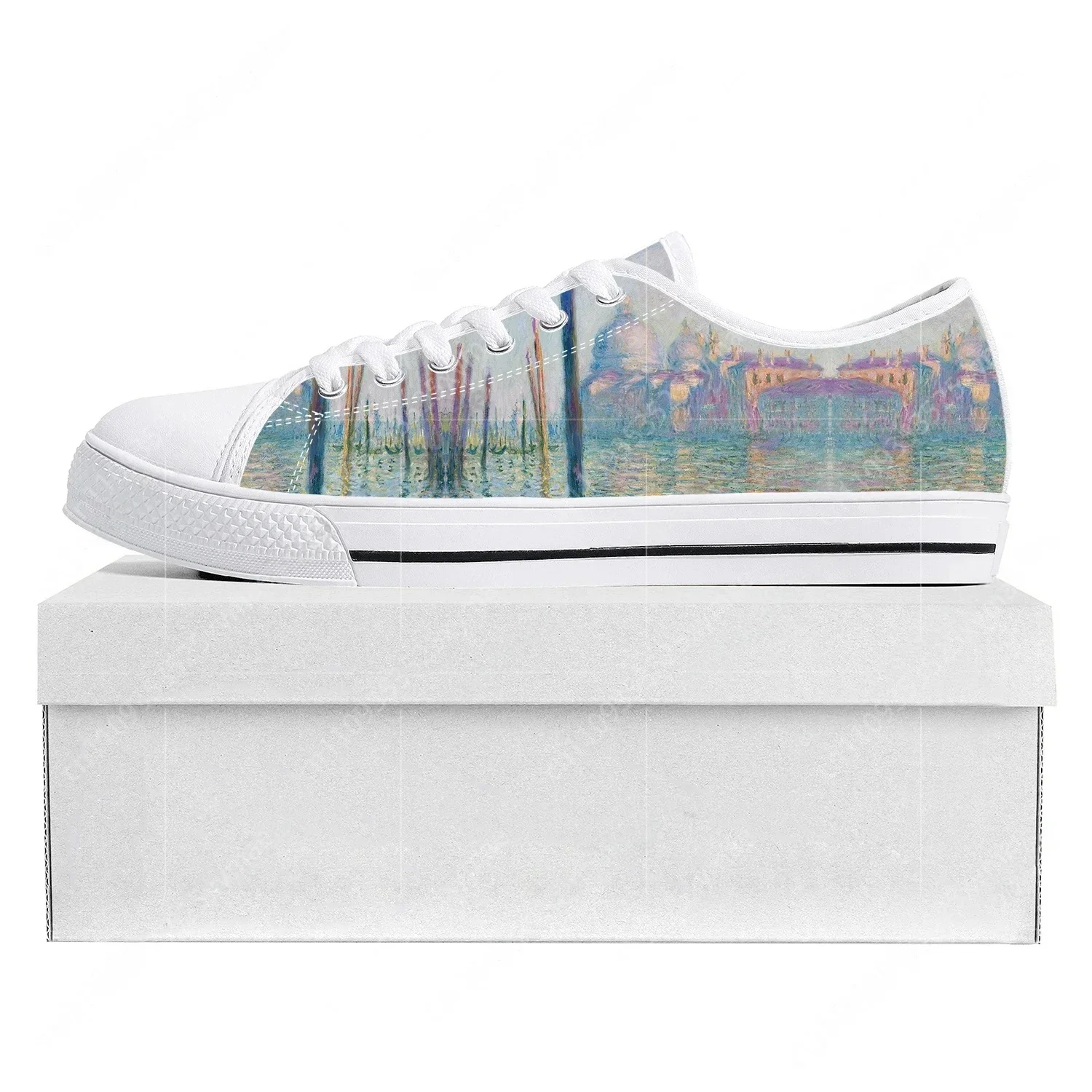 

Claude Monet Le Grand Canal Low Top Sneakers Mens Womens Teenager High Quality Sneaker Canvas Casual Couple Customize Shoe White