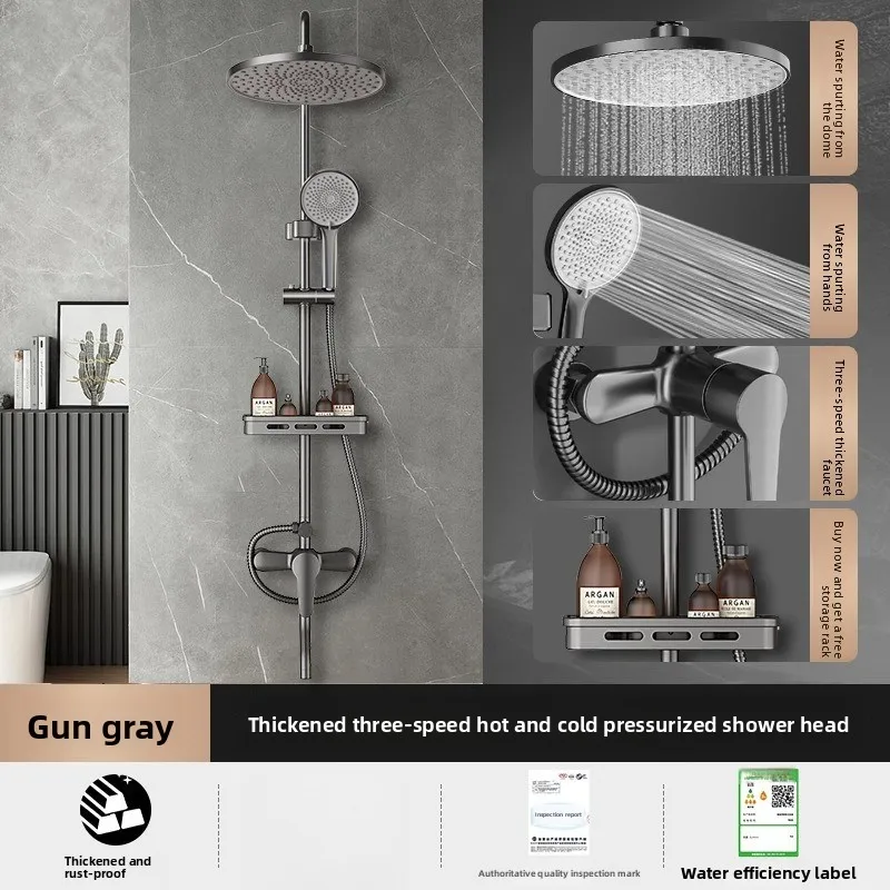 Factory Wholesale Simple Concealed Bathroom Shower Set High Pressure Large Flow Thickened Shower Head Kit Shower Head Set