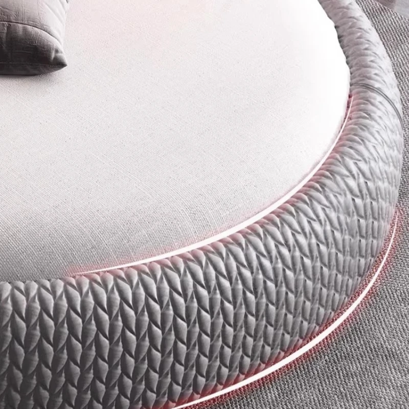 Waterproof cat claw technology cloth round bed  modern simple master bedroom wedding bed hotel couple cama de casal furniture - view 4