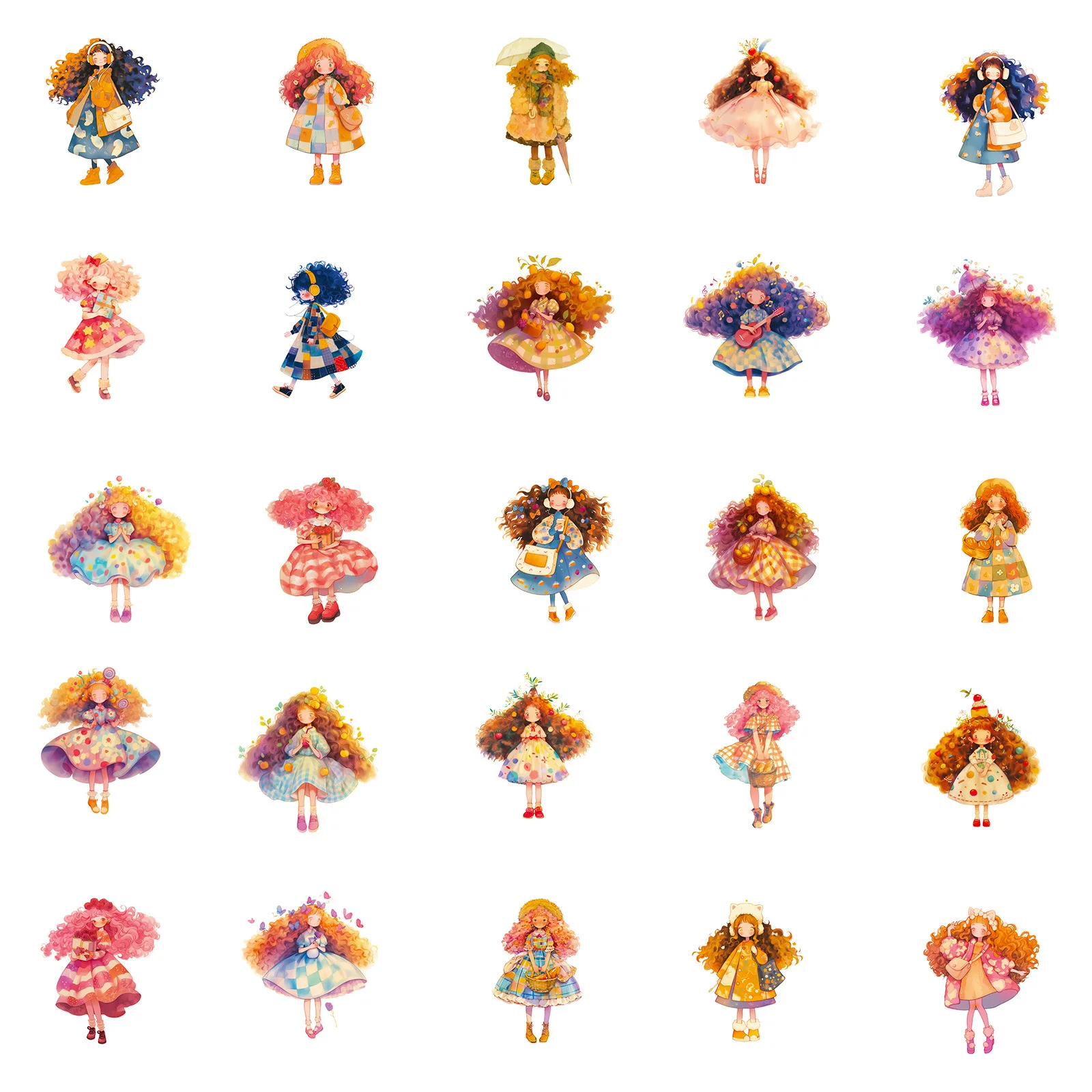 56 SZTUK Naklejki Graffiti z Motywem Codziennego Życia Nastolatki, Urocze Dziewczyny, Kreskówkowe Naklejki, Naklejki na Bagaż, Album, Lodówkę, Wodoodporne