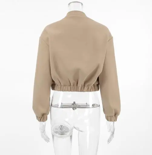 Women's Jacket 2025 Autumn/winter Flight Jacket Fashion Khaki Thick Small Stand Collar Woolen Coat Commuter Casual Jacket